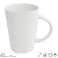 Lozenge Shape Debossed Ceramic Mug